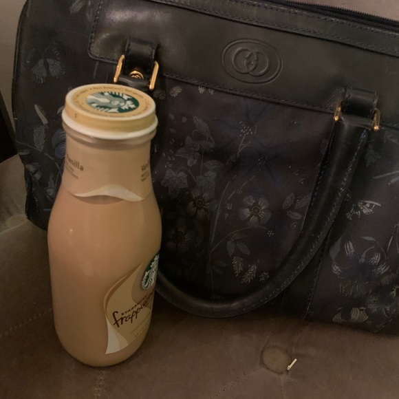 GUCCI Vintage Boston Bag Blue Flora Japan - Picture 4 of 5